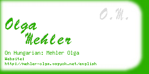 olga mehler business card